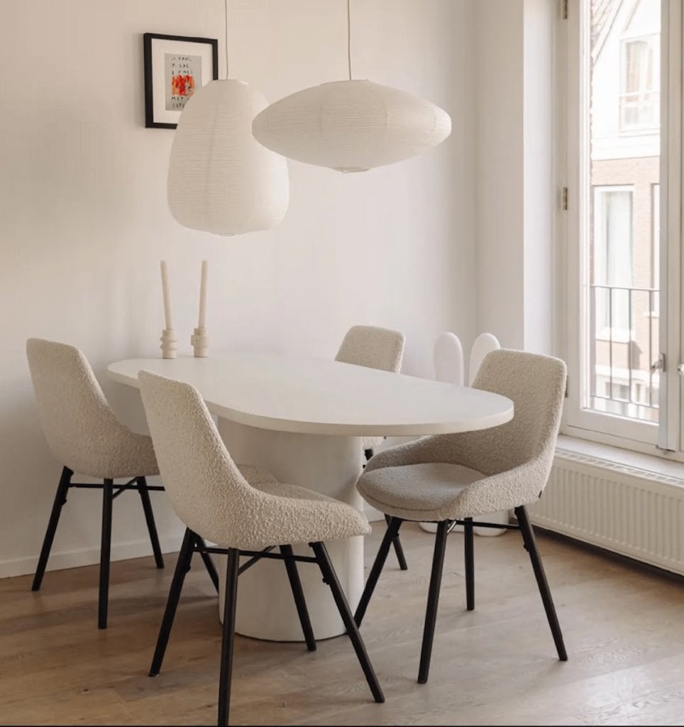 Marlot Baus Reye design eettafel gebroken wit 170x80 cm, Ophalen, 50 tot 100 cm, Zo goed als nieuw, Vijf personen of meer