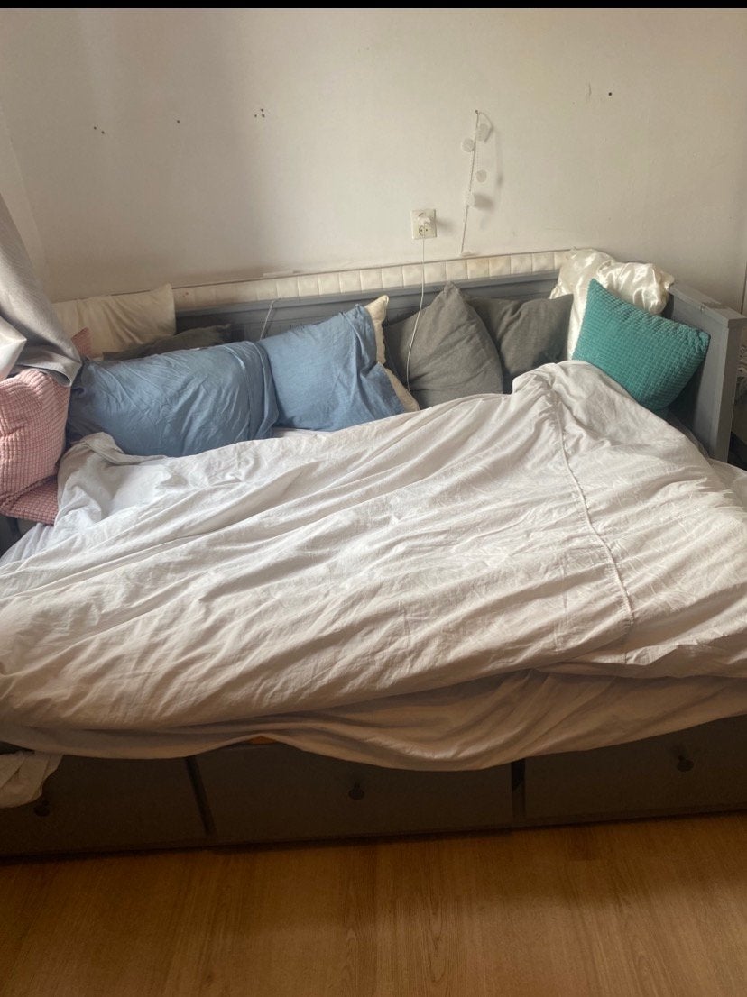 Uitschijvend bed 2 persoons of 1 persoons, Huis en Inrichting, Slaapkamer | Bedden, Ophalen, Gebruikt, Tweepersoons, 200 cm