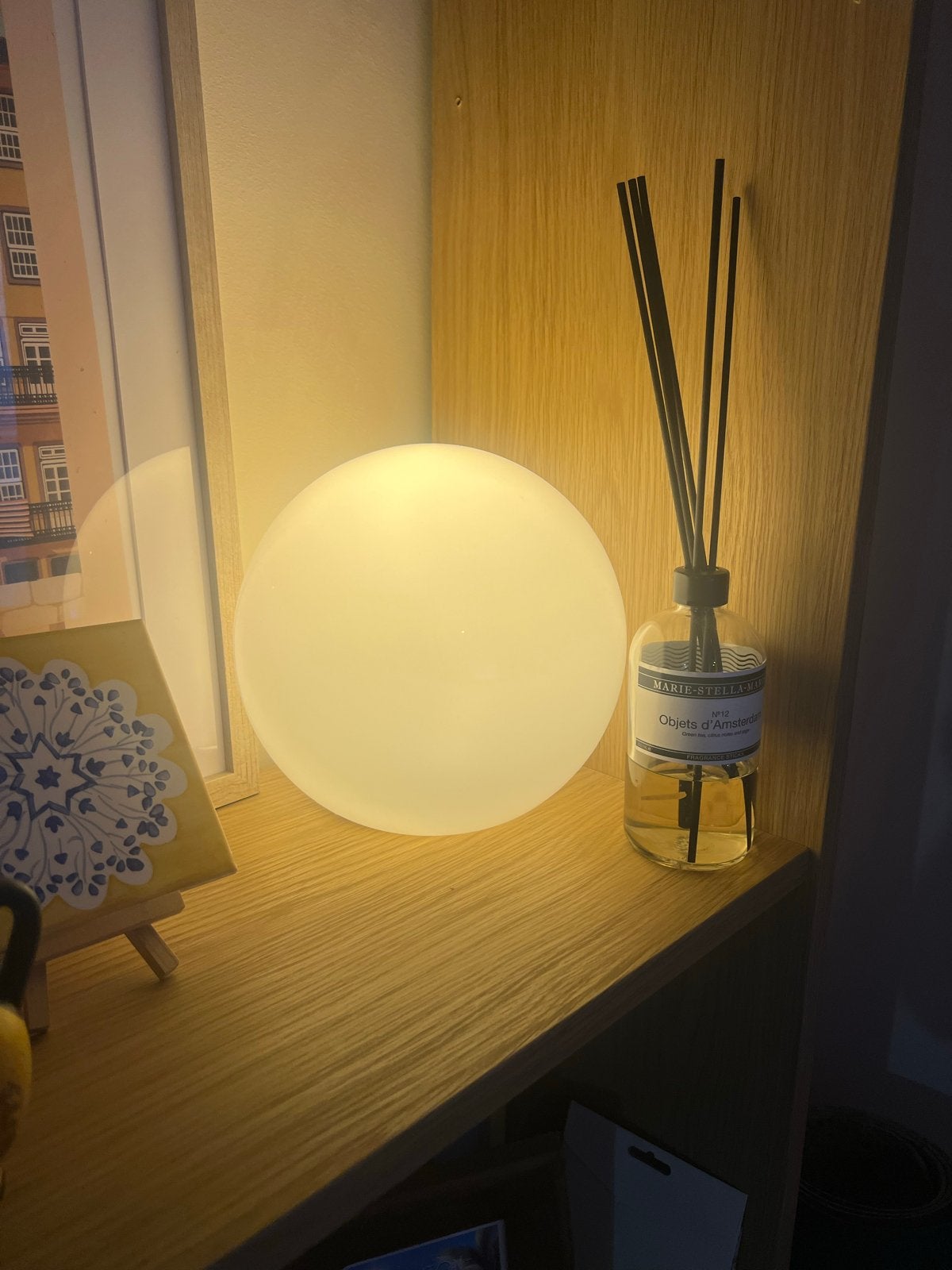 IKEA Fado tafellamp - bolvormig wit glas, Ophalen, Wit, IKEA, Glas