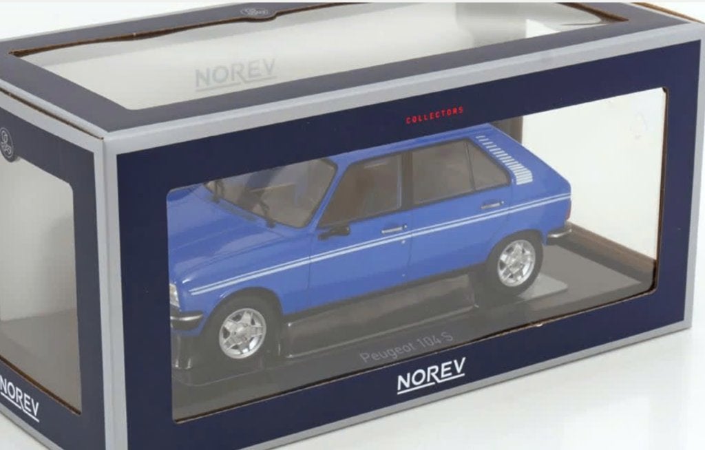 Peugeot 104 S 1981 Ibis Blauw schaal 1/18 NOREV ref: 184903, Verzenden, Nieuw, Auto, Norev