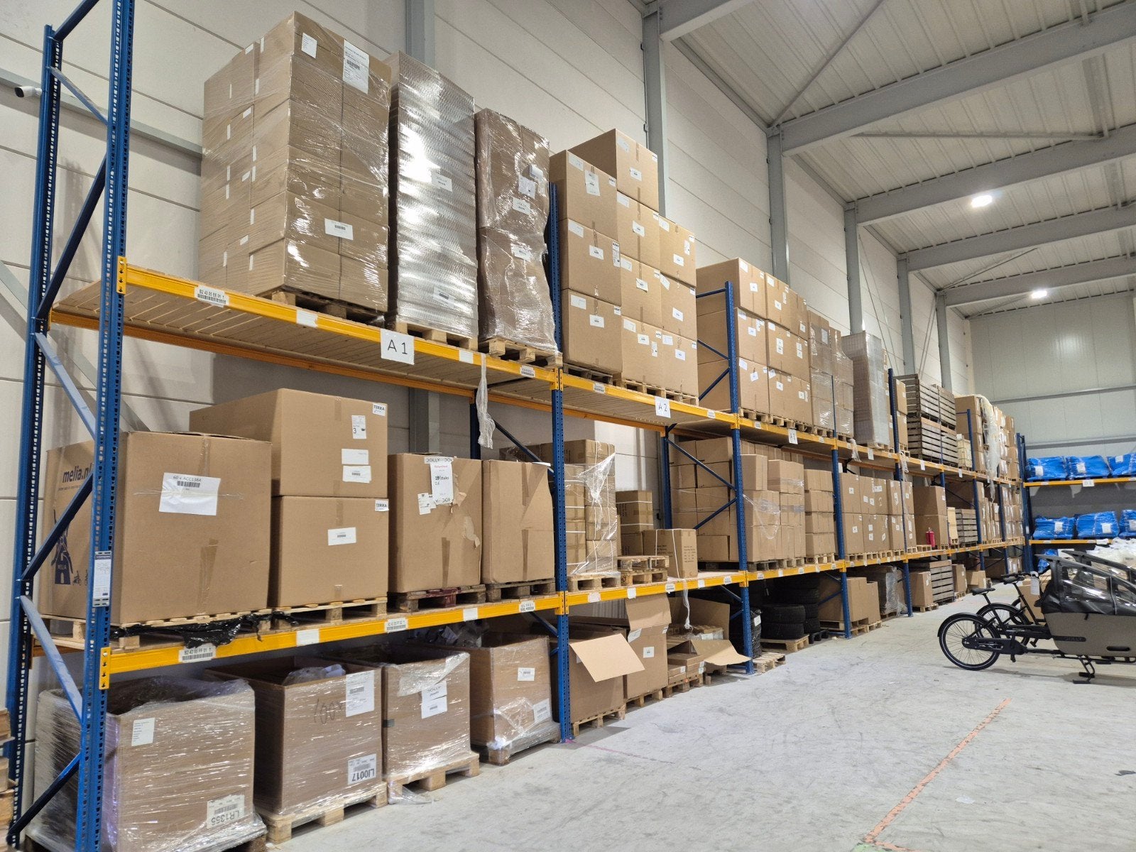 65 strekkende meter palletstelling met 2 leggers, Zakelijke goederen, Kantoor en Winkelinrichting | Magazijn, Stelling en Opslag