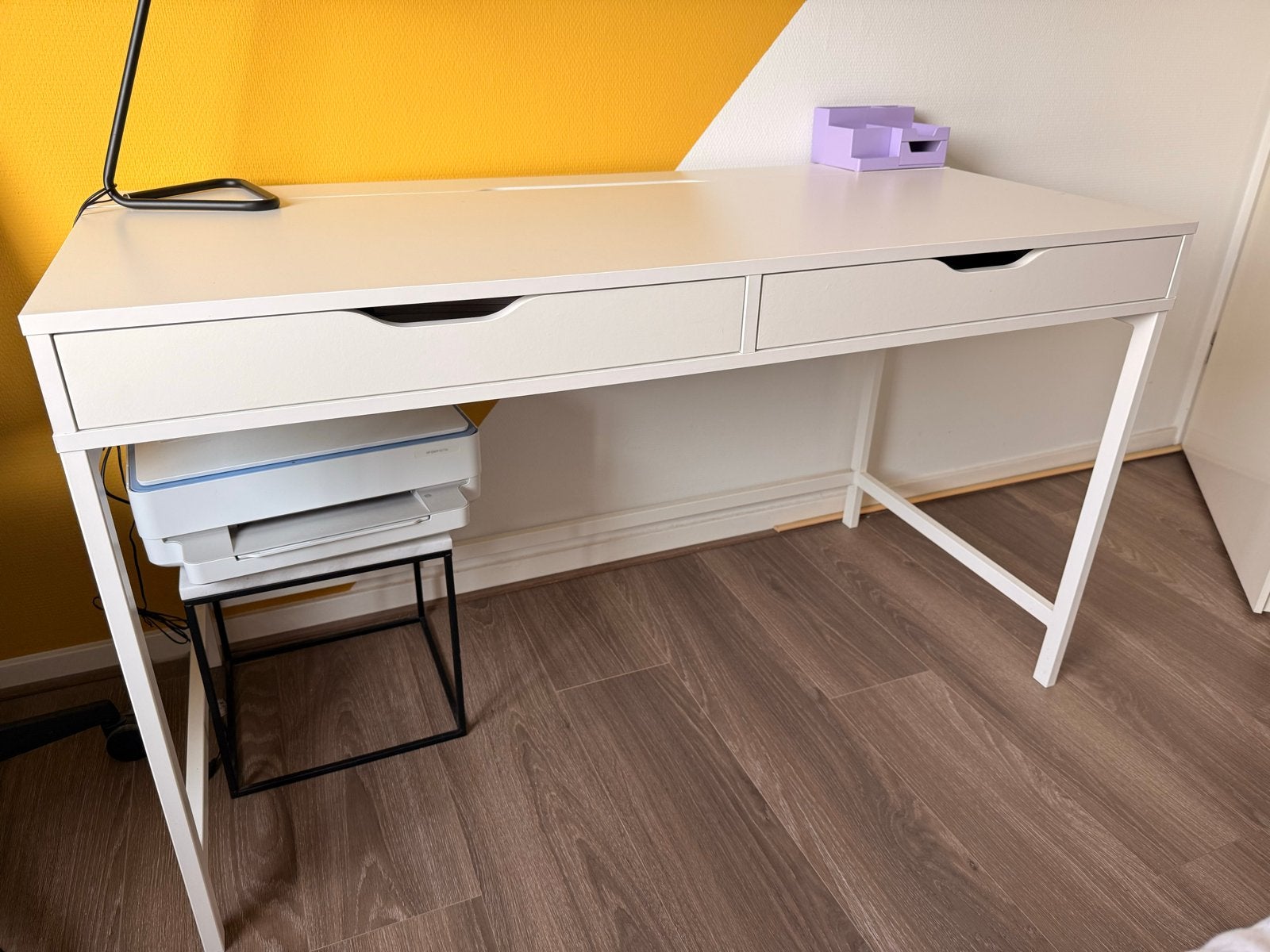 IKEA Alex bureau - Wit, met lades, Huis en Inrichting, Bureaus, Ophalen, Gebruikt, Met lades, Spaanplaat of MDF