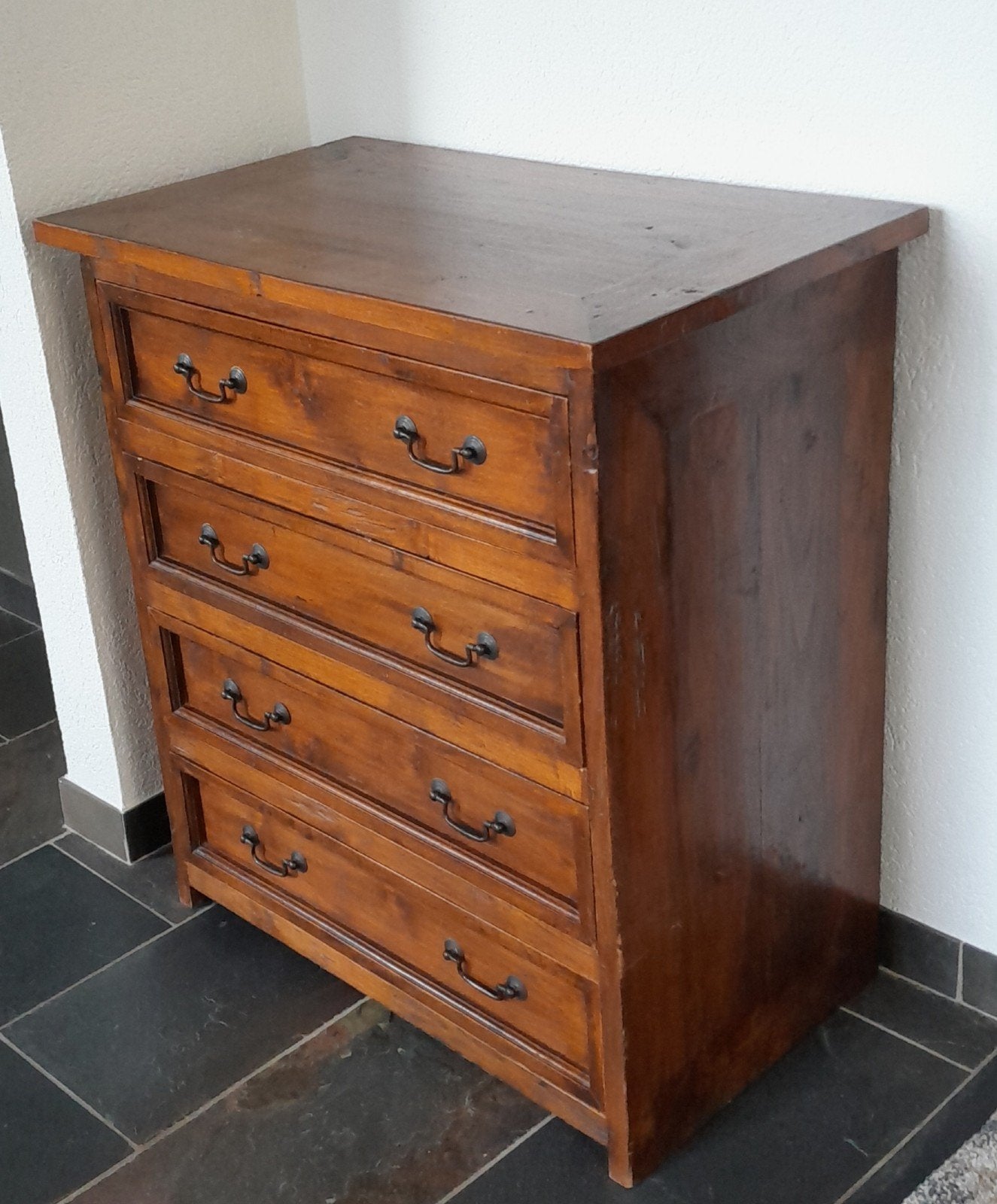 Antieke houten ladekast met 4 lades, Antiek en Kunst, Ophalen