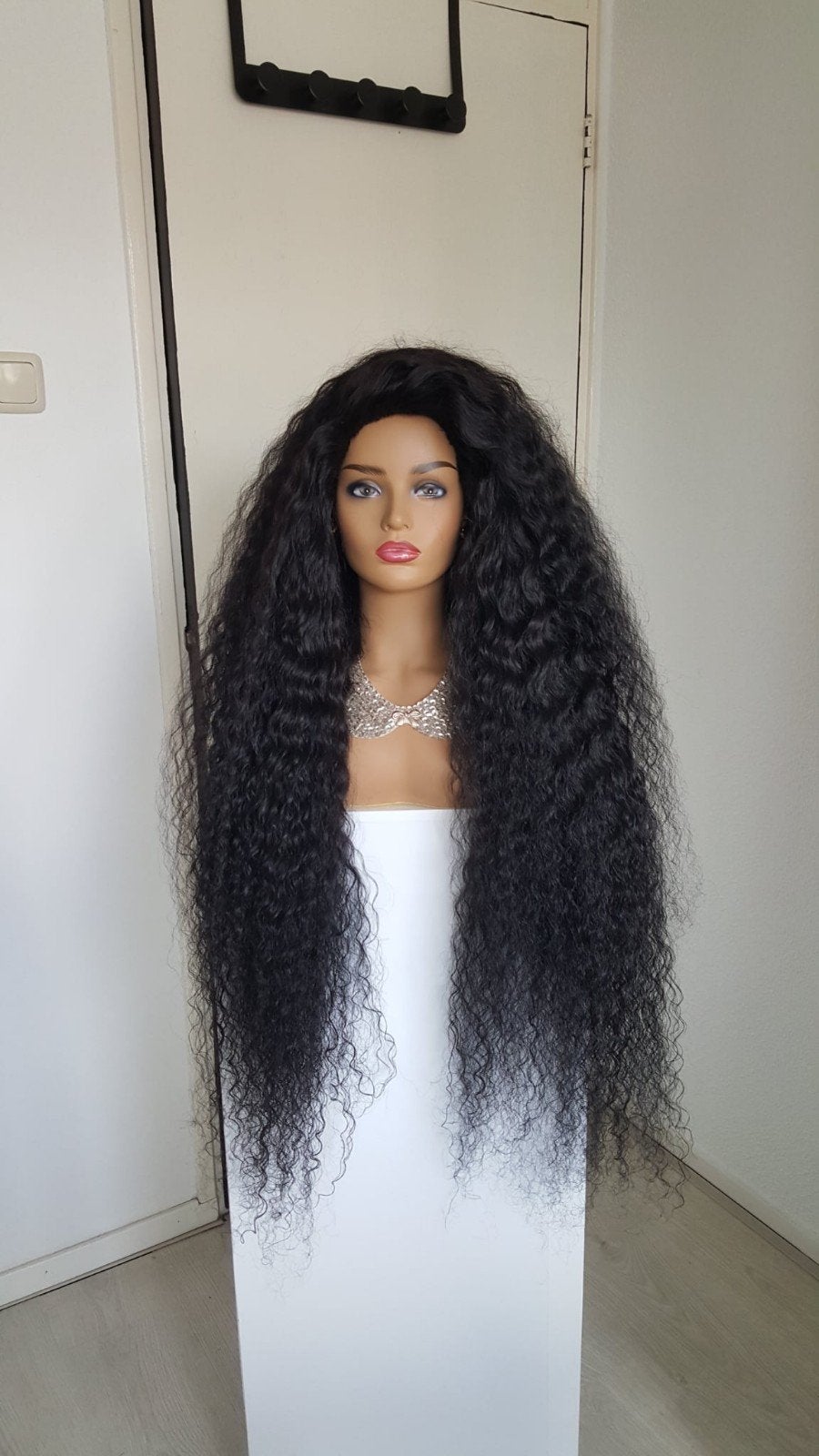 Haarstuk/Pruik - Braziliaans echt haar - Diepe krul - Lang!, Sieraden, Tassen en Uiterlijk, Ophalen of Verzenden, Zo goed als nieuw