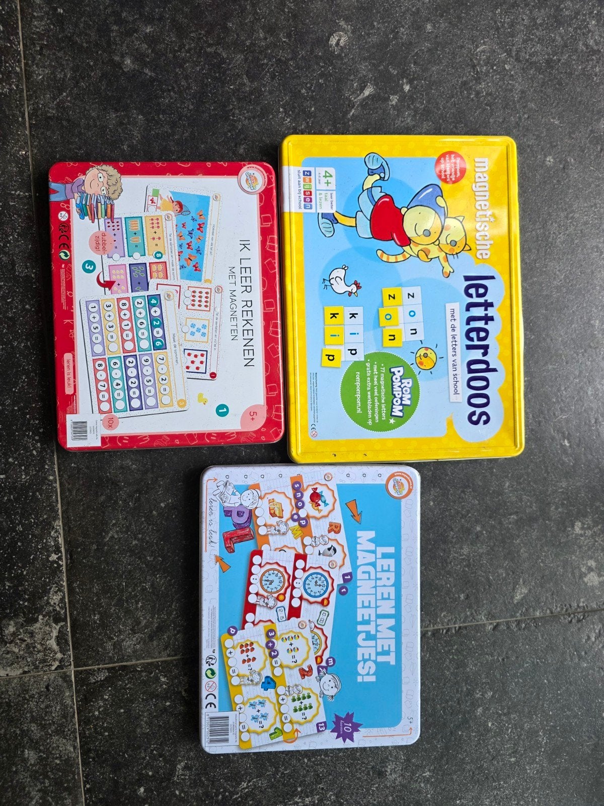 3 Educatieve Magnetische Spellen: Letterdoos, Rekenen, Leren, Ophalen of Verzenden, Gebruikt, Taal en Lezen