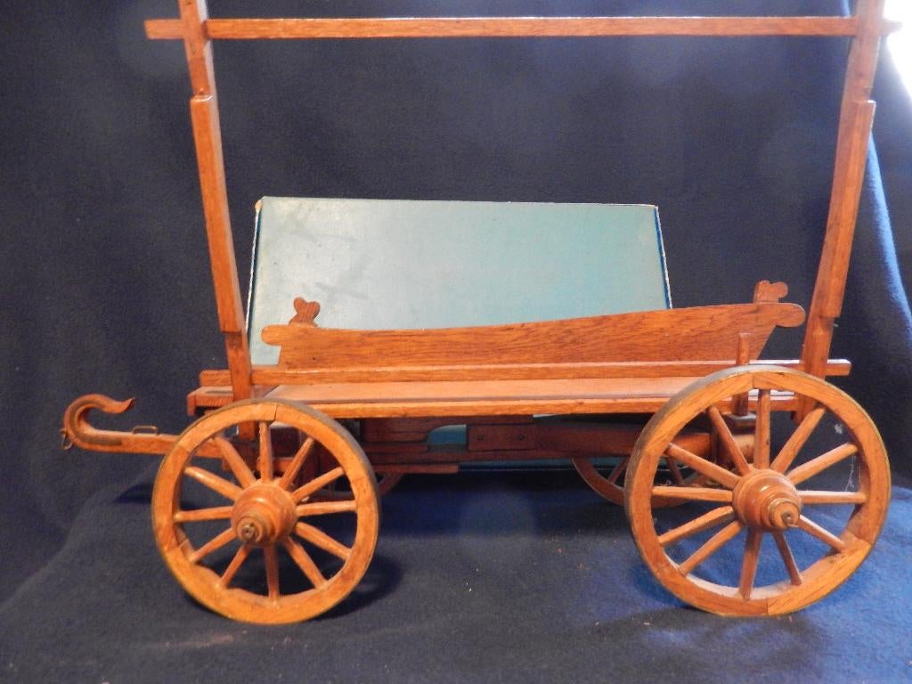 Vintage houten boerenwagen / huifkar model, Ophalen of Verzenden, Zo goed als nieuw