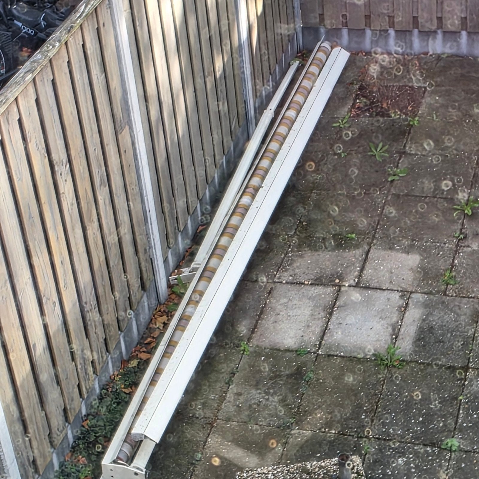 oud electrisch zonnescherm zonder handzender, 150 tot 300 cm, Ophalen, Gebruikt, Knikarmscherm