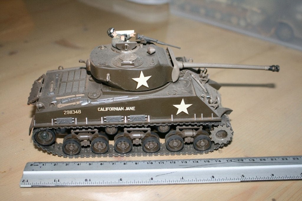 US Sherman tank M4A3E8 Easy Eight (01), Ophalen of Verzenden, 1:32 tot 1:50, Tank, Overige merken