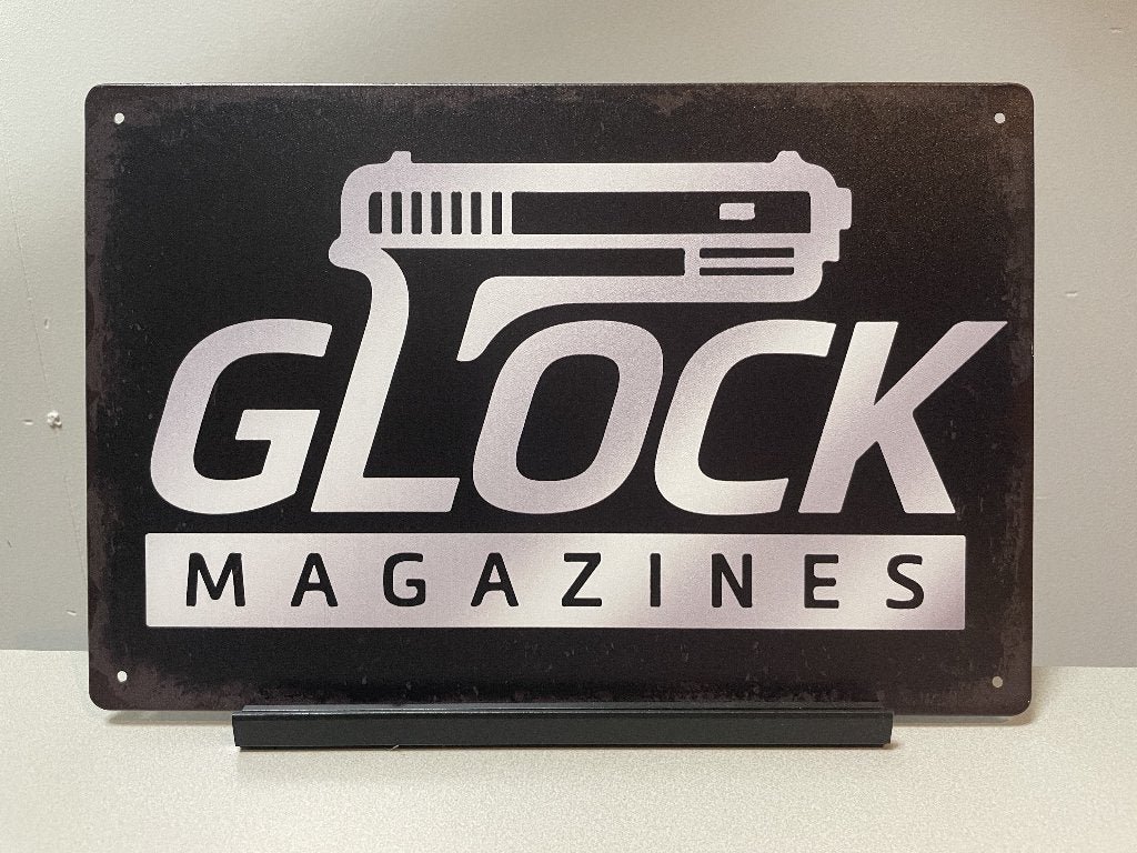 Glock Magazines metalen reclamebord (Old Look), Verzamelen, Www.pand50.nl, Reclamebord, Nieuw, Ophalen of Verzenden
