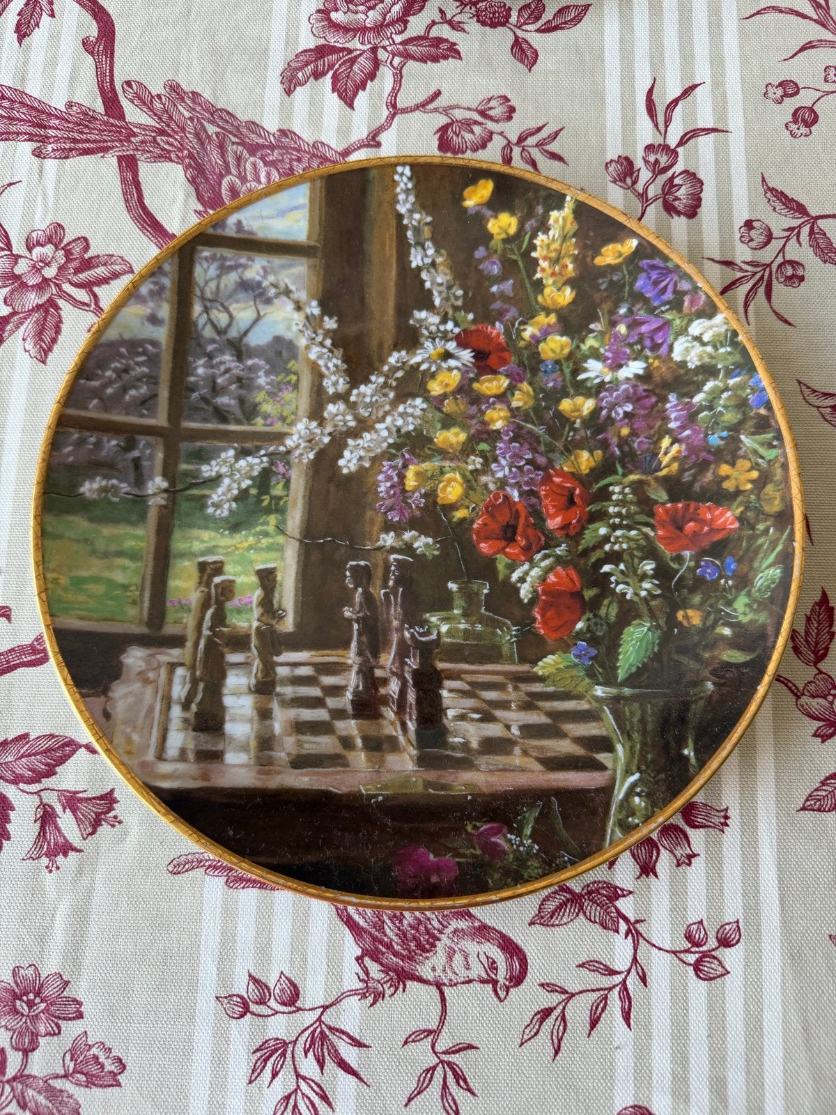 Sierbord "Stilleven met Schaakspel" - Kees van den Berg, Ophalen of Verzenden