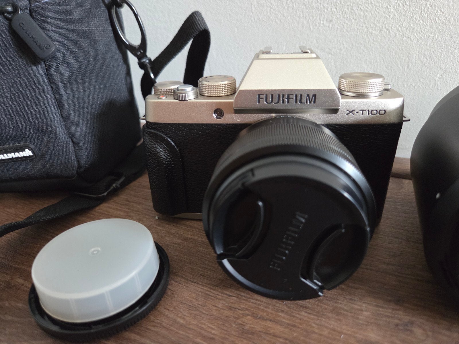 Fujifilm X-T100 systeemcamera met 2 lenzen en accessoires, Audio, Tv en Foto, Fotocamera's Digitaal, Ophalen, Geheugenkaart, Zo goed als nieuw