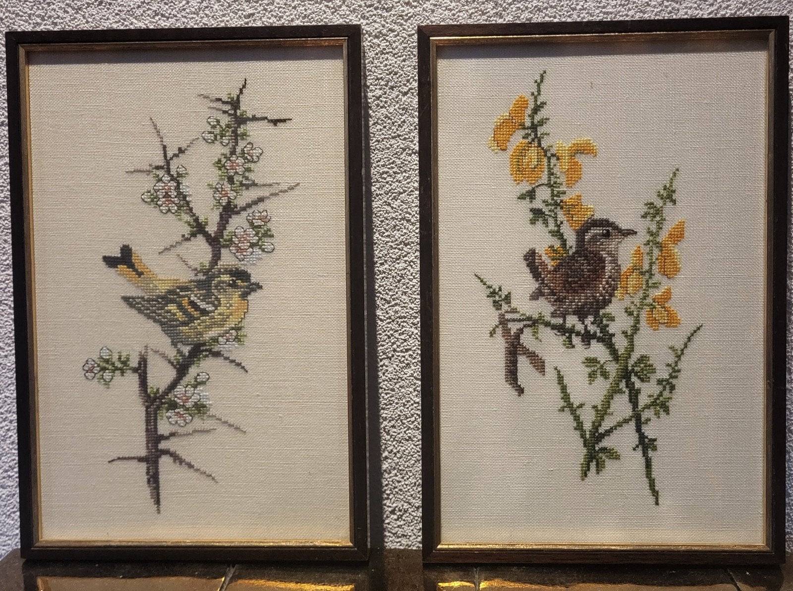 Vintage geborduurde vogeltjes, Ophalen of Verzenden, Huis en Inrichting