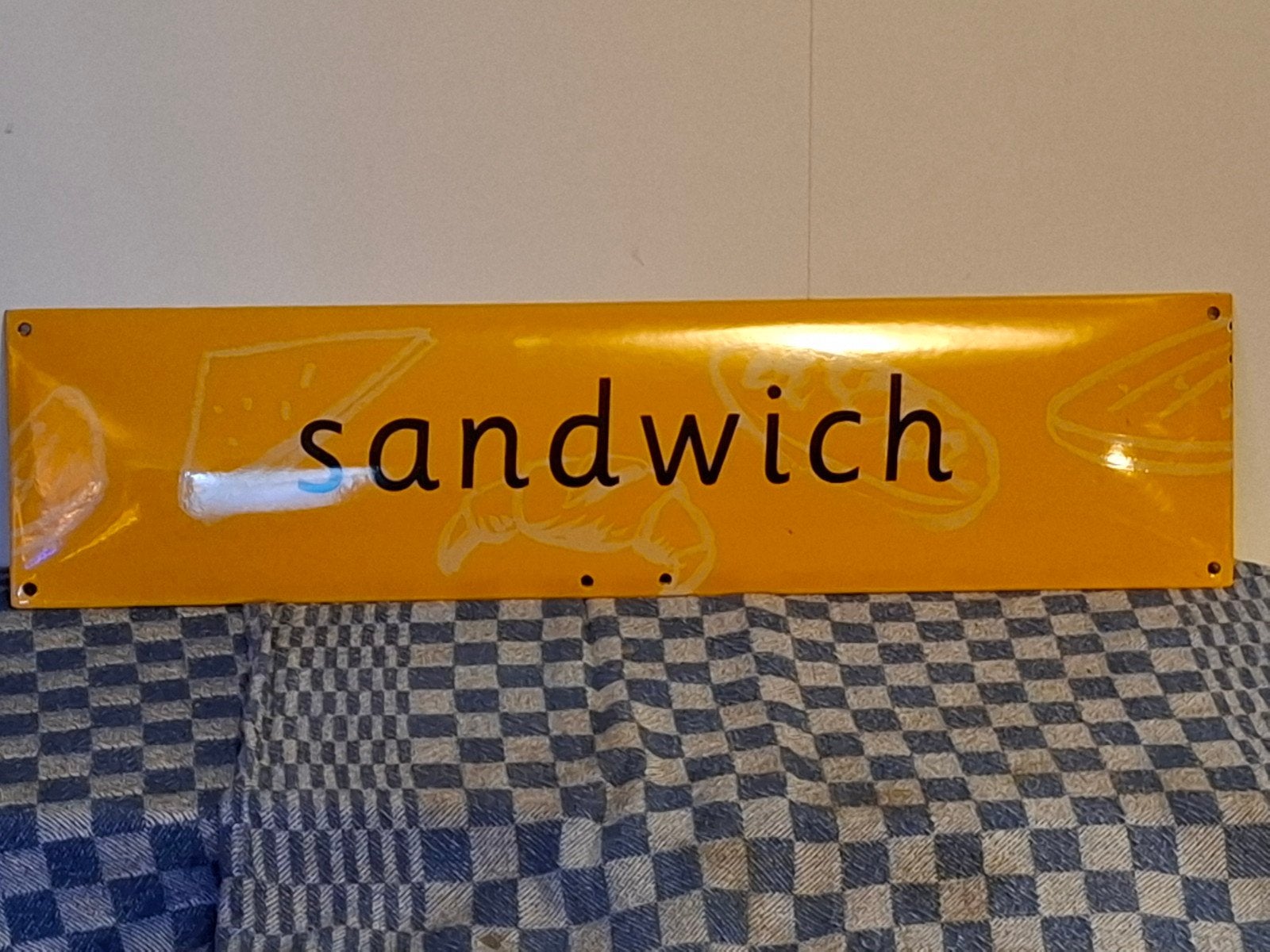Emaille bord sandwich, Ophalen of Verzenden, Reclamebord