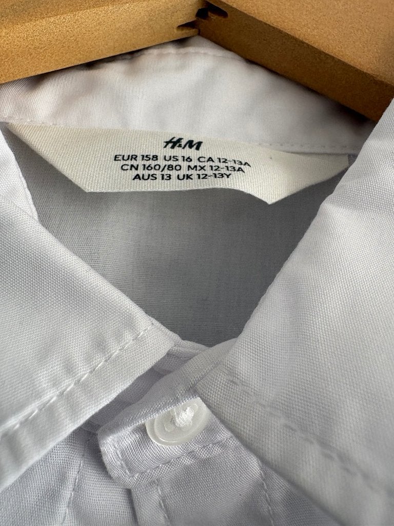 Blauw pak met stropdas en witte blouse, Ophalen of Verzenden, Zo goed als nieuw, Maat 158
