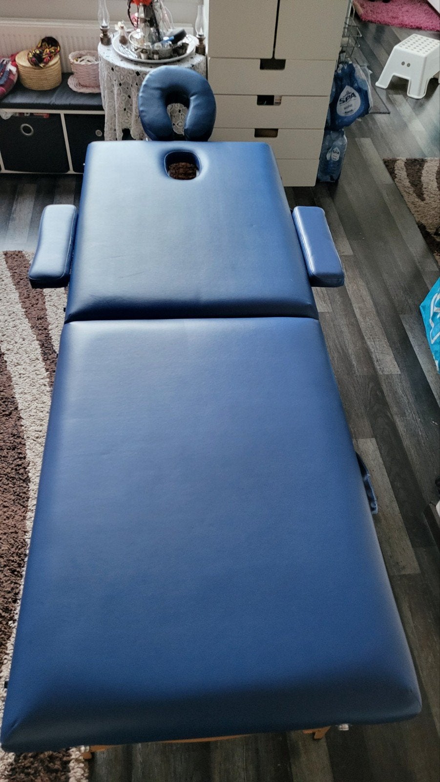 Multifunctionele verstelbare Massage/Reiki tafel Blauw, Ophalen, Zo goed als nieuw