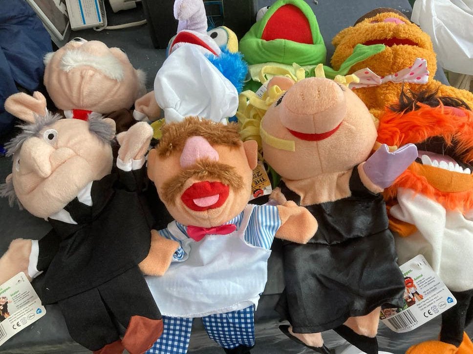 Muppet Show handpoppen - Kermit, Miss Piggy, Fozzie, Animal, Kinderen en Baby's, Speelgoed | Knuffels en Pluche, Ophalen, Gebruikt