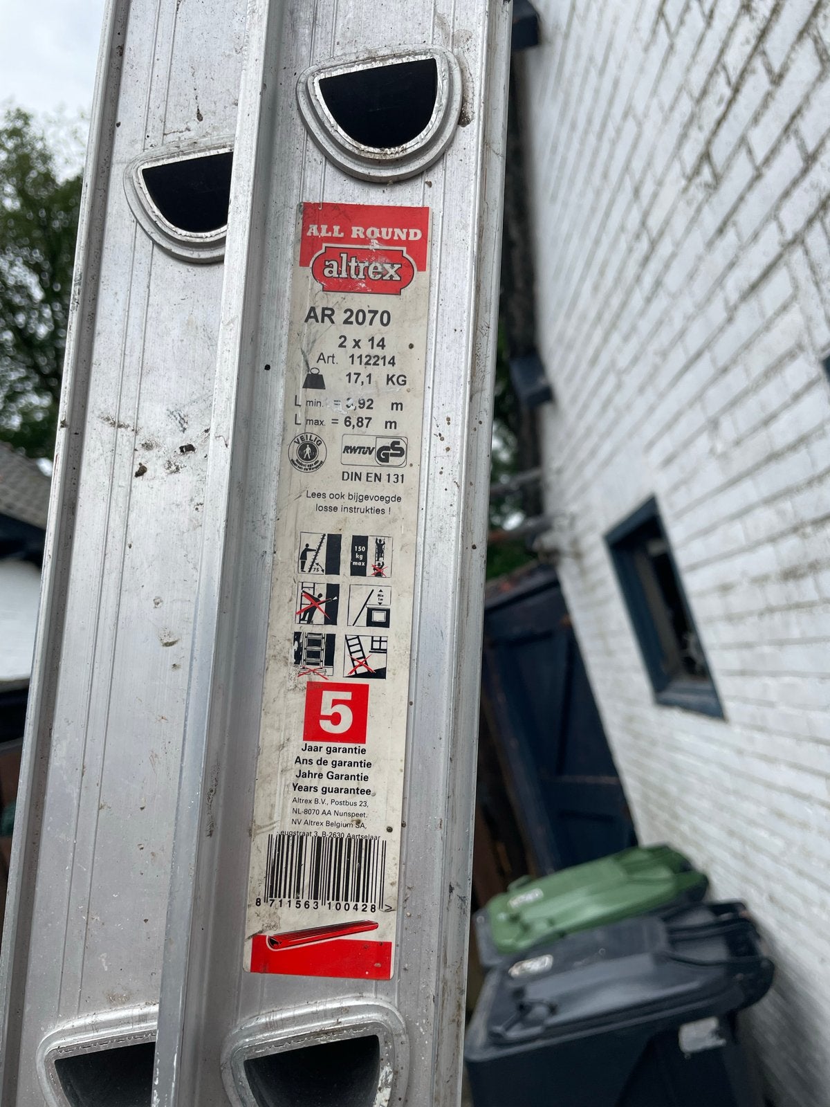 Altrex All Round AR 2070 Ladder - 2x14 sporten, Gebruikt, Ophalen of Verzenden, Ladder, Opvouwbaar of Inschuifbaar