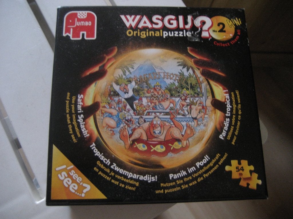 Wasgij mini legpuzzel Tropisch zwemparadijs nr 2, Ophalen of Verzenden, Minder dan 500 stukjes, Zo goed als nieuw, Legpuzzel