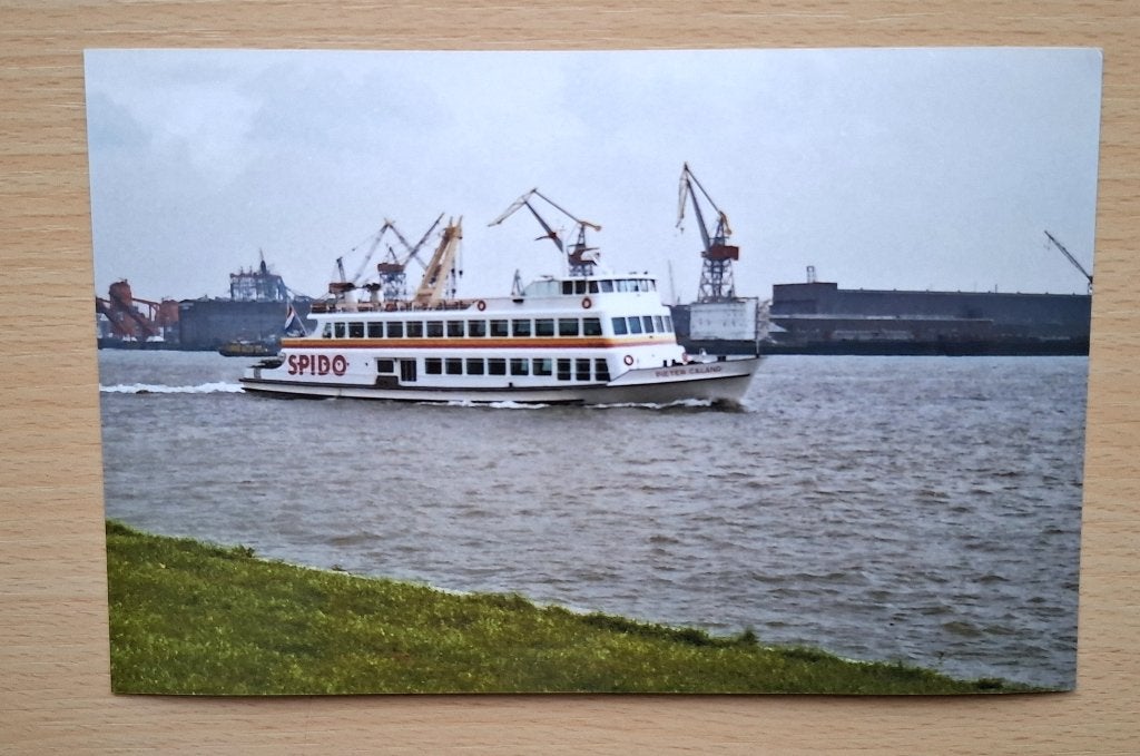 Foto van Spido rondvaartboot Pieter Caland Rotterdam - 1990, Verzenden, 1980 tot heden, Foto, Nieuw