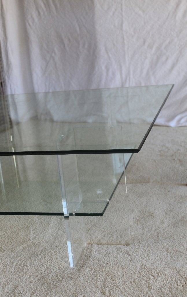 Salontafel Glas Vintage Design Plexiglas Midcentury, Midcentury Modern, Retro, Design, Vintage, Vierkant, Ophalen of Verzenden