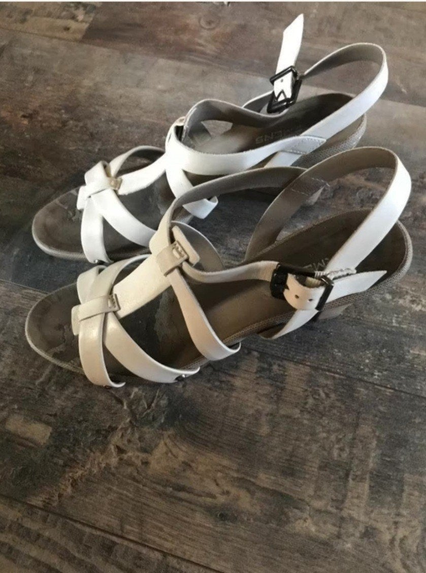 Leren Sandalen met Houten Hak, Kleding | Dames, Schoenen, Zo goed als nieuw, Carmens, Sandalen of Muiltjes, Ophalen of Verzenden
