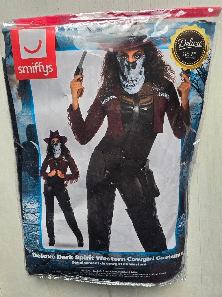 Smiffys 63009 Deluxe Dark Spirit Western Cowgirl Costume - L, Verzenden, Nieuw, Halloween, Kleding