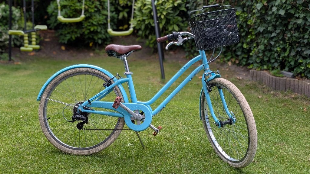 BTWIN Stadsfiets kind 24 inch 9-12 jaar Elops 500 blauw, Ophalen, 20 inch of meer, Gebruikt, Velgrem