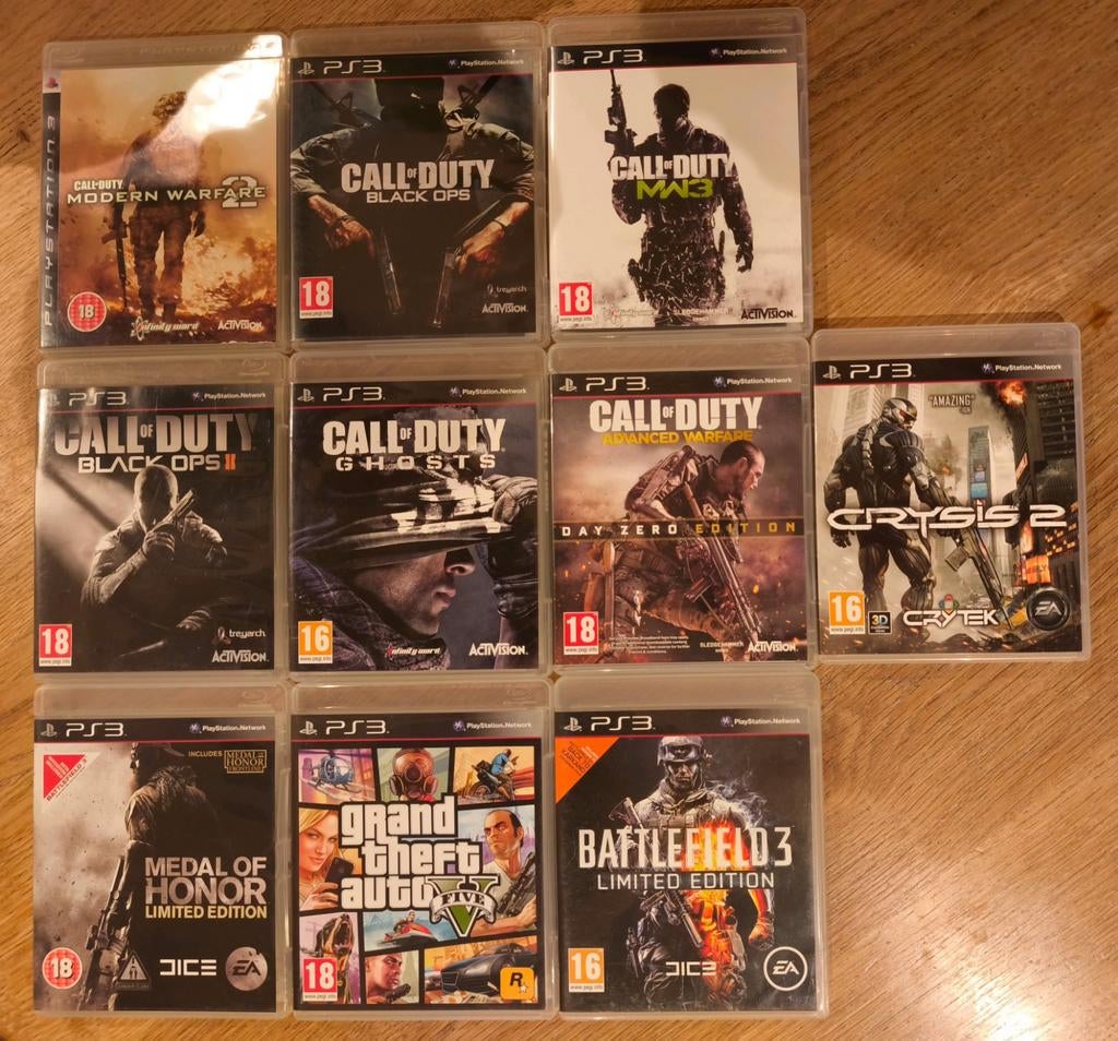 Playstation 3 Games - 10 stuks, Spelcomputers en Games, Games | Sony PlayStation 1, Gebruikt, Shooter, 1 speler, Ophalen of Verzenden