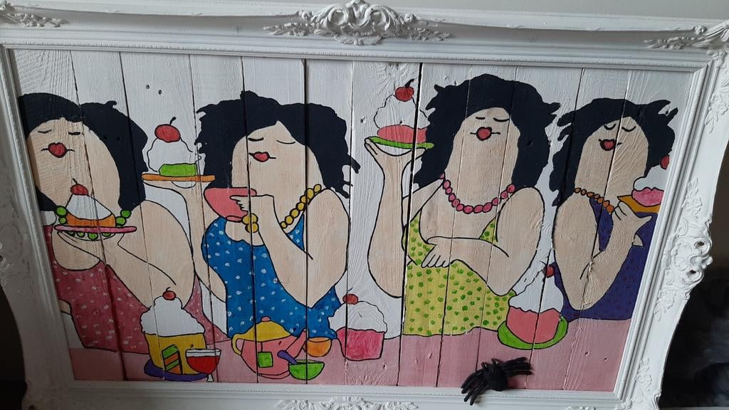 Dikke Dames schilderij, Antiek en Kunst, Ophalen