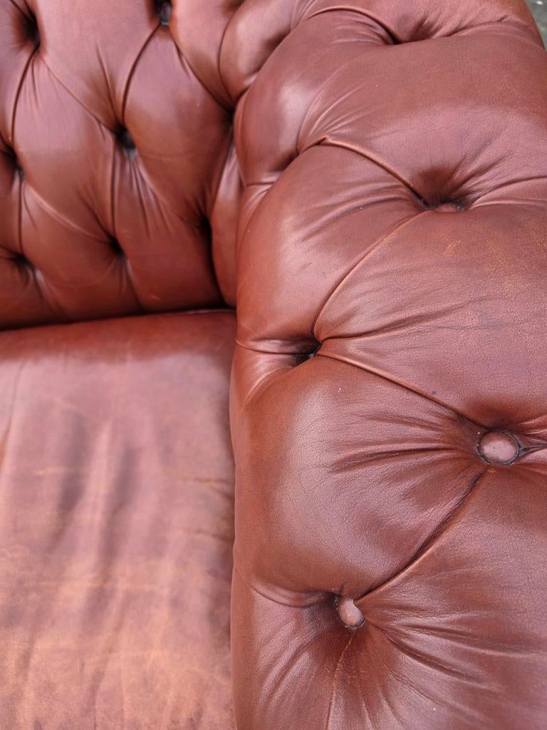 Chesterfield Bank Cognac Leer - Tijdloze Elegantie, Gebruikt, ., Chesterfield, Tweepersoons