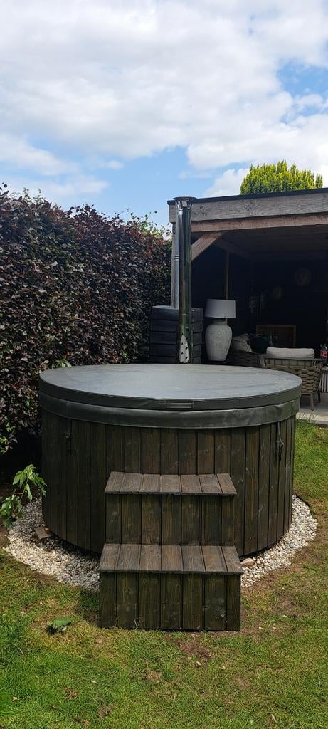 Hottub hybride (hout+elektrisch) 200 cm, jets, LED, thermo, Ophalen, Nieuw, Wellnessandgarden, 7251MZ Vorden