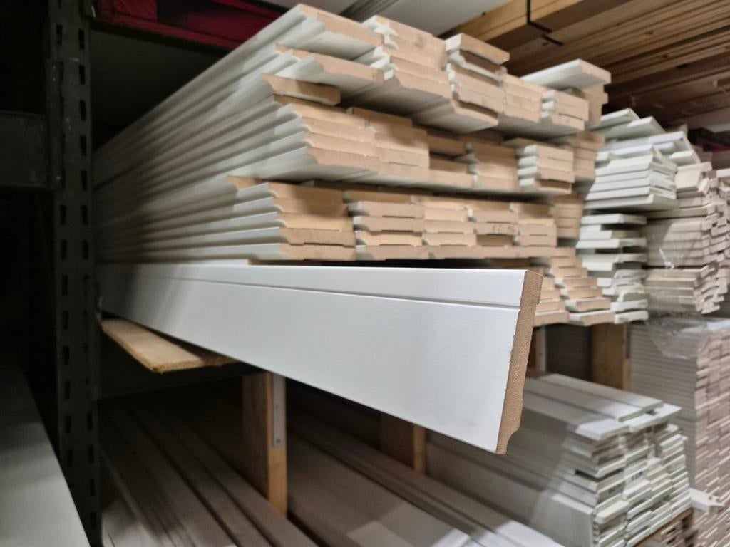 15x90mm tijdloze moderne plint 240cm lang gegr ral9010, Ophalen, ., Nieuw, 200 tot 250 cm