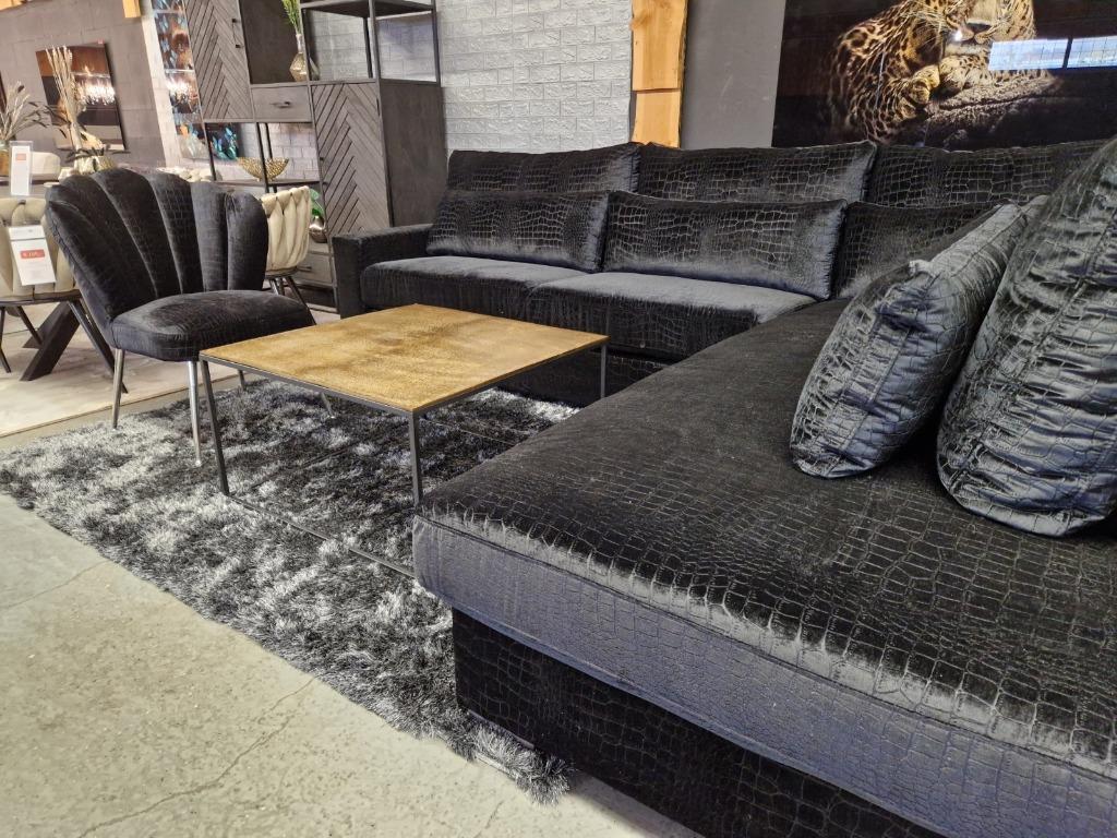 Voorraad | Taupe croco hoekbank lounge | Showroom Utrecht🌞, Huis en Inrichting, Ophalen, Hoekbank, Croco, velvet, eric kuster