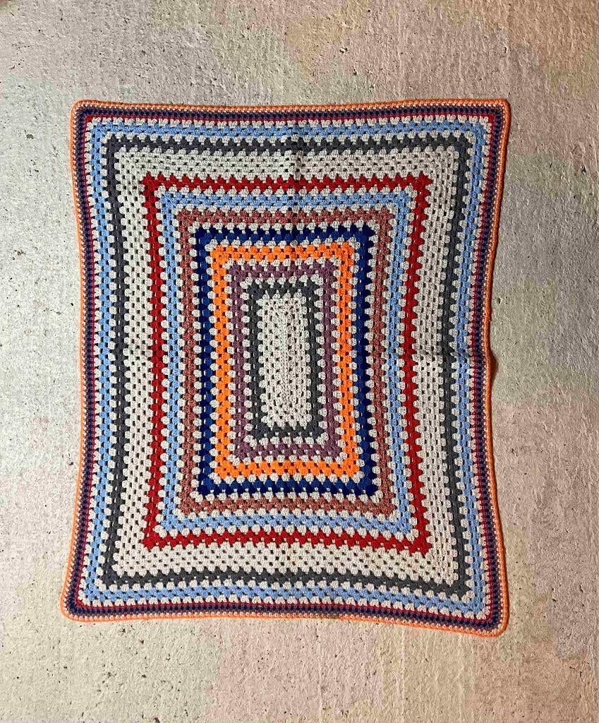 Granny woondeken gehaakt lichte kleuren  125/100, Gebruikt, Etten-Leur, DJT@dejuistetoon.eu, Ophalen of Verzenden