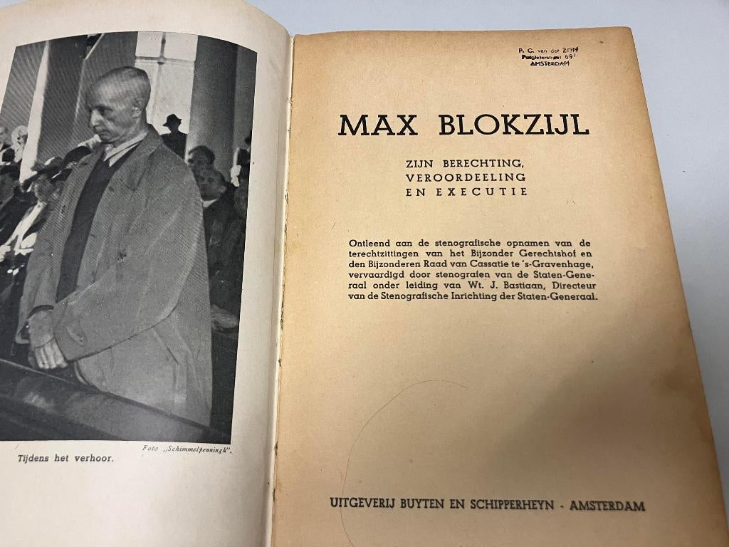 Max Blokzijl zijn berechting Veroordeling en Executie, Ophalen of Verzenden, Tweede Wereldoorlog, Gelezen, Algemeen