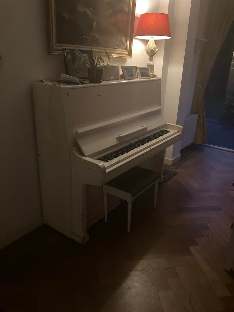 Oude Grosskopf Piano - Opknapper, Muziek en Instrumenten, Piano's, Ophalen, Gebruikt, Wit, Piano
