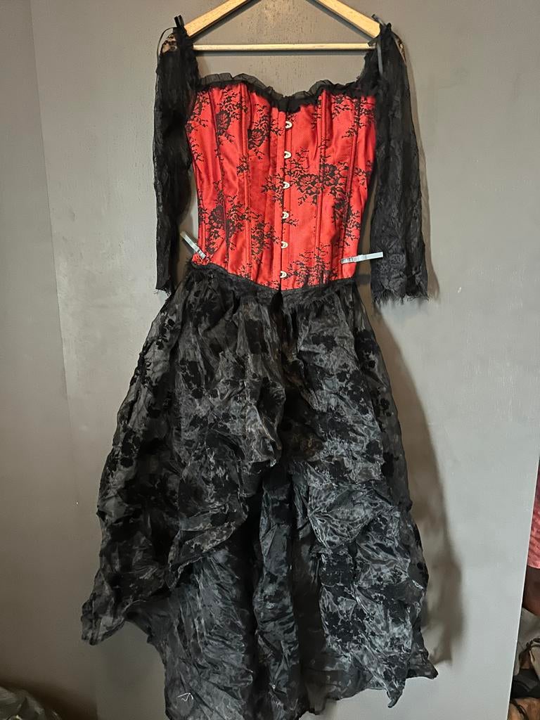 Gothic / Dag van de Doden Carnaval Kostuum - Maat XL, Carnaval, Maat 46/48 (XL) of groter, Ophalen of Verzenden, Zo goed als nieuw