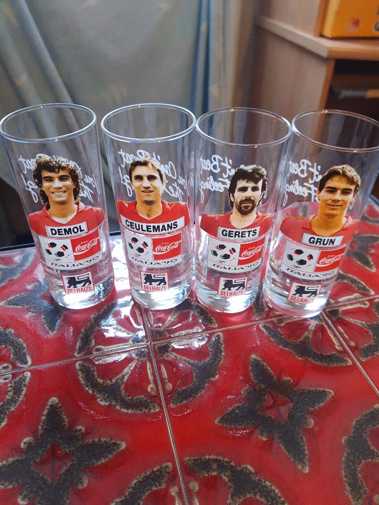 Diverse vintage WK Voetbal glazen Rode Duivels, Ophalen of Verzenden, Zo goed als nieuw, Buitenlandse clubs