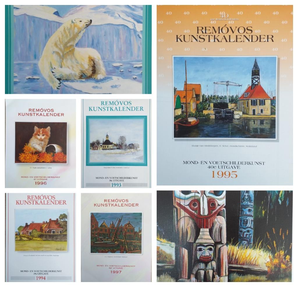 Remóvos Kunstkalender 1993 t/m 1999. 7 x als nieuw., Diversen, Kalenders, Ophalen of Verzenden, Maandkalender, Zo goed als nieuw
