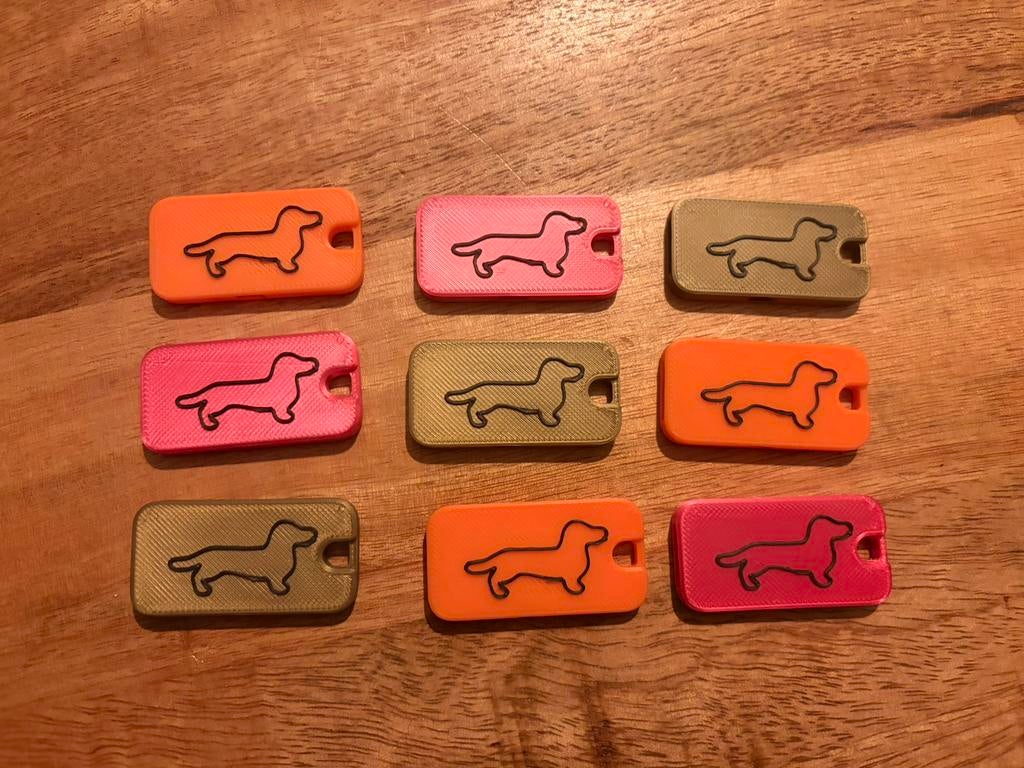 Fluitjes met teckel 3D geprint, Dieren en Toebehoren, Honden-accessoires, Zo goed als nieuw, Ophalen