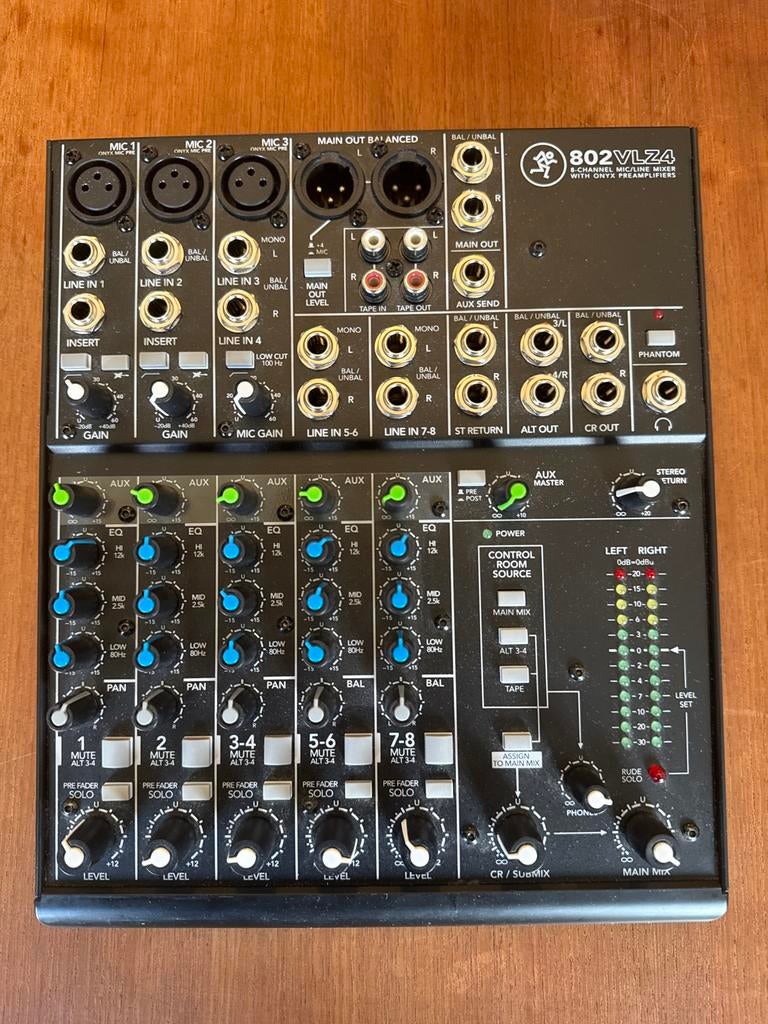 Mackie 802VLZ4 Mengpaneel - Topstaat!, Ophalen of Verzenden, Zo goed als nieuw, 5 tot 10 kanalen, Microfooningang
