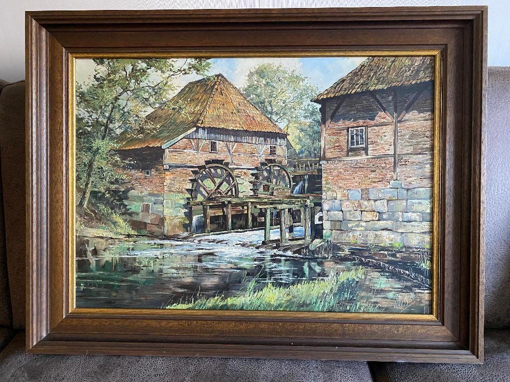Schilderij watermolen Haaksbergen, Ophalen