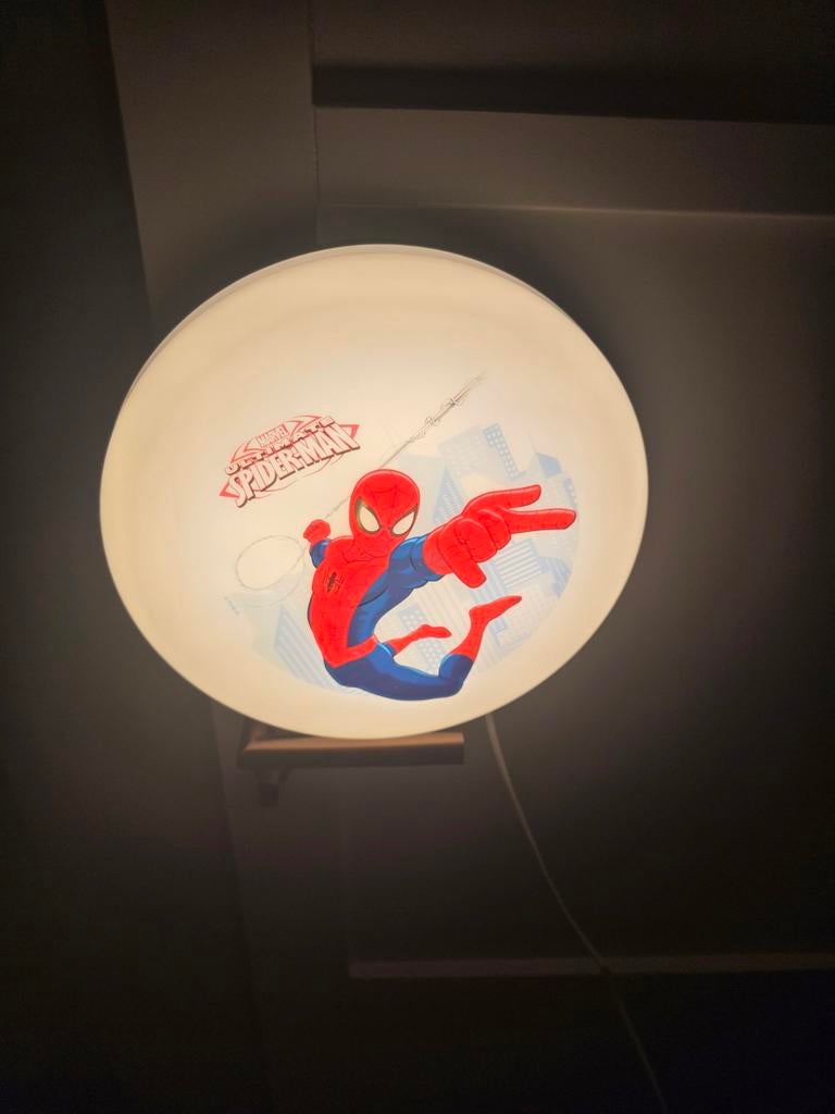Spiderman lamp, Kinderen en Baby's, Kinderkamer | Inrichting en Decoratie, Ophalen of Verzenden, Zo goed als nieuw, Lamp