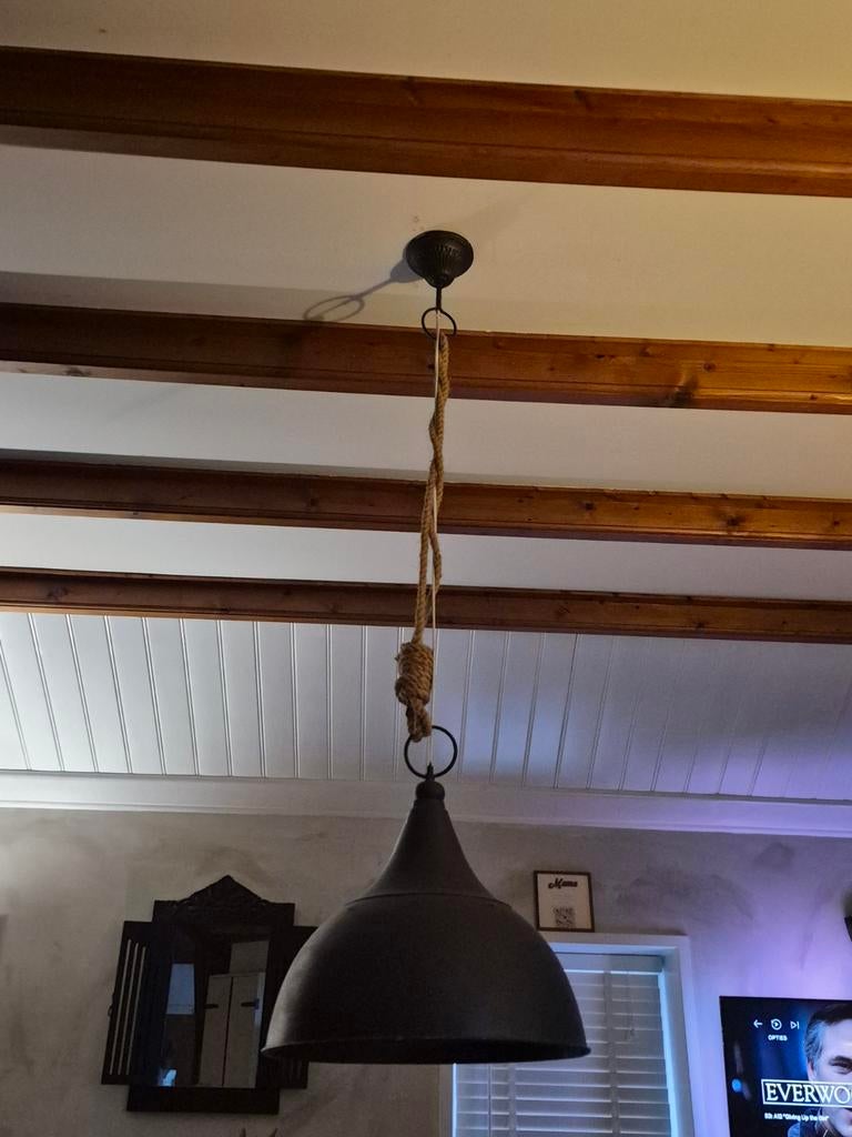 Landelijke hanglamp, 50 tot 75 cm, Ophalen of Verzenden, Metaal, Landelijk