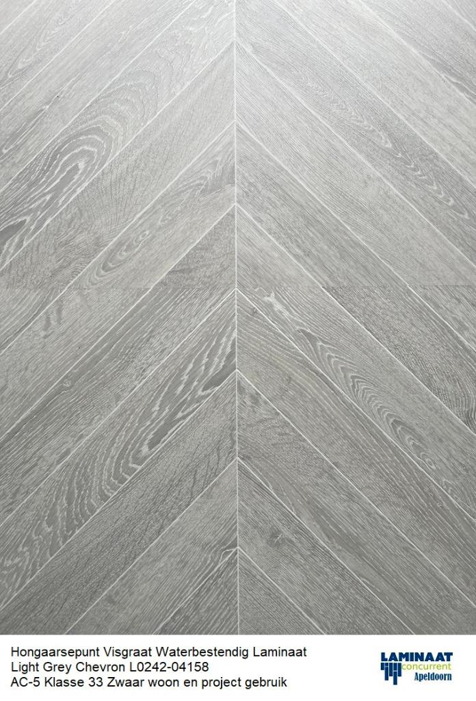 Hongaarse punt Waterbestendig Laminaat Light Grey