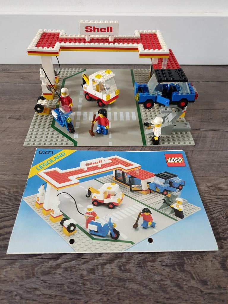Vintage LEGO Legoland Shell Tankstation 6371, Kinderen en Baby's, Speelgoed | Duplo en Lego, Zo goed als nieuw, Lego, Complete set