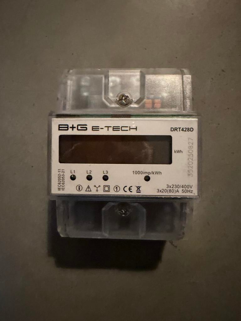 B+G E-Tech DRT428D 3-fase Energiemeter - Youless Compatibel, Ophalen, Nieuw, Overige typen