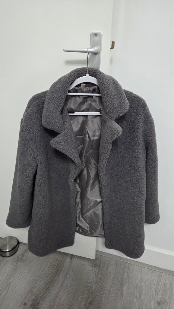 Teddy mantel, Kleding | Dames, Jassen | Winter, Maat 38/40 (M), Ophalen of Verzenden, Zo goed als nieuw, Grijs