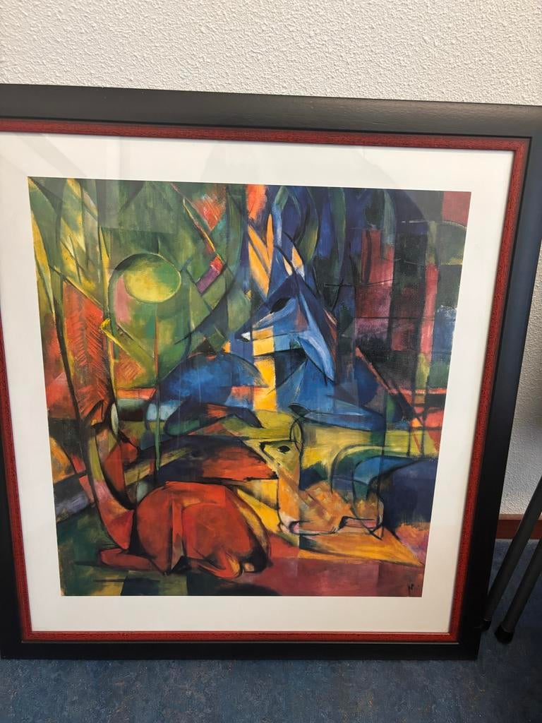 Franz Marc - Rehe im Walde II (Reproductie), Antiek en Kunst, Kunst | Schilderijen | Klassiek, Ophalen of Verzenden