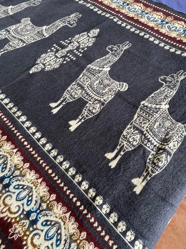 Alpaca wollen deken / plaid - grijs - 115 bij 200 cm - nieuw, Ophalen of Verzenden, Nieuw